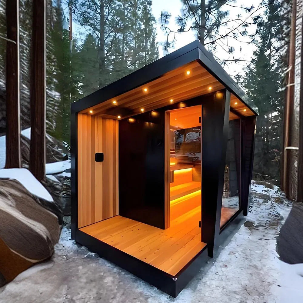 Boyce Outdoor Sauna with Elegant Heater Design – Infrared & Dry Sauna Luxury