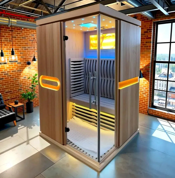 2 Person Indoor Wooden Sauna Far Infrared Sauna Room Make Beauty Modern Sauna Home Red Cedar