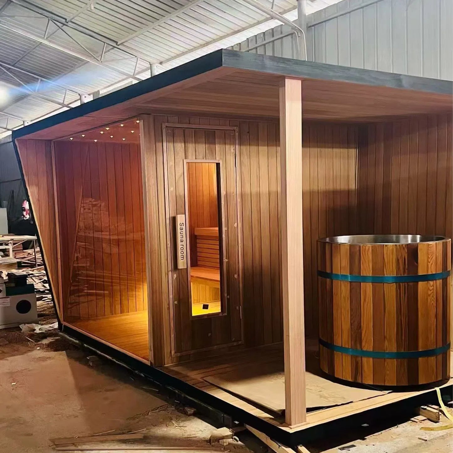 Boyce Outdoor Sauna with Elegant Heater Design – Infrared & Dry Sauna Luxury