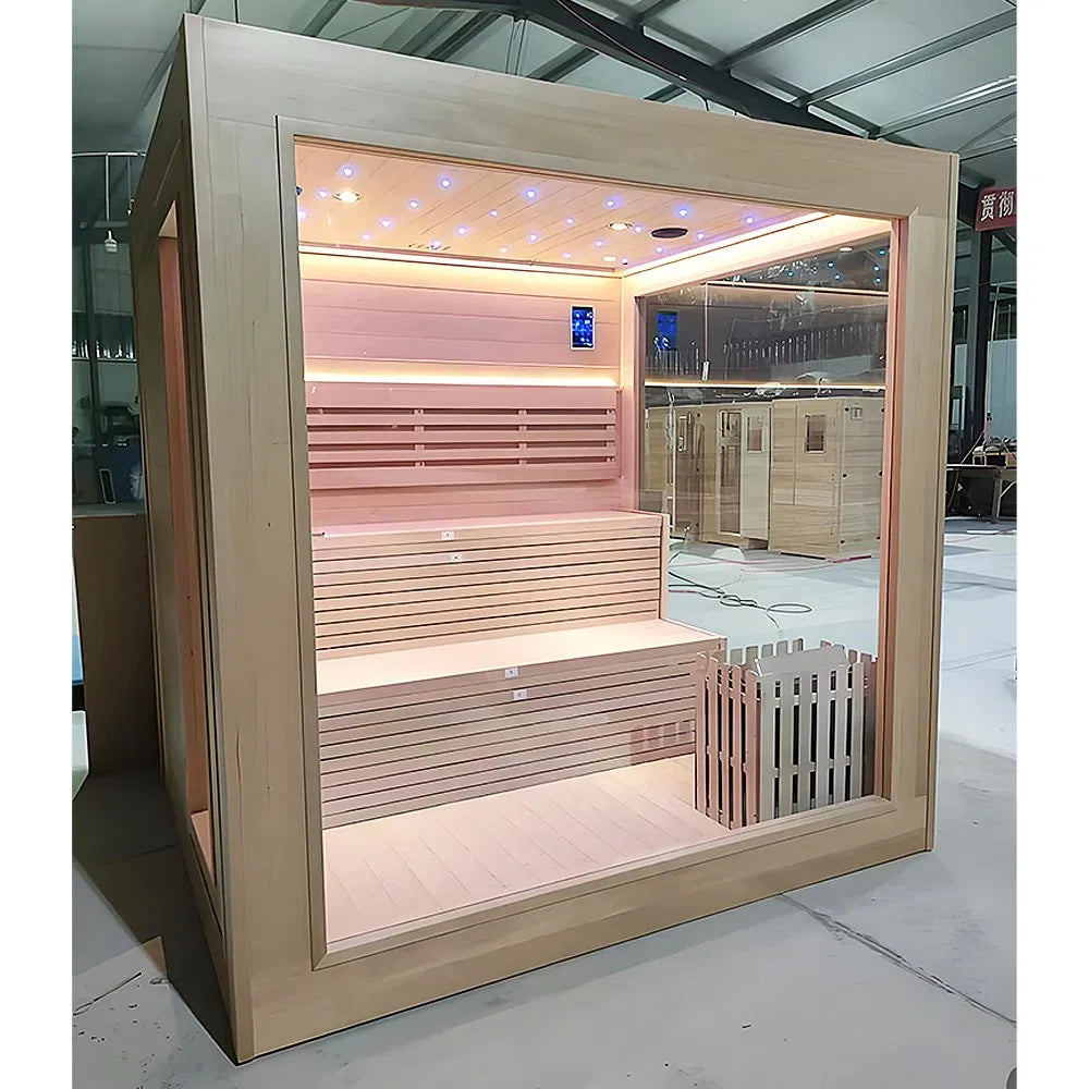 Outdoor Sauna Room for 4 — Starry-Sky Roof Edition