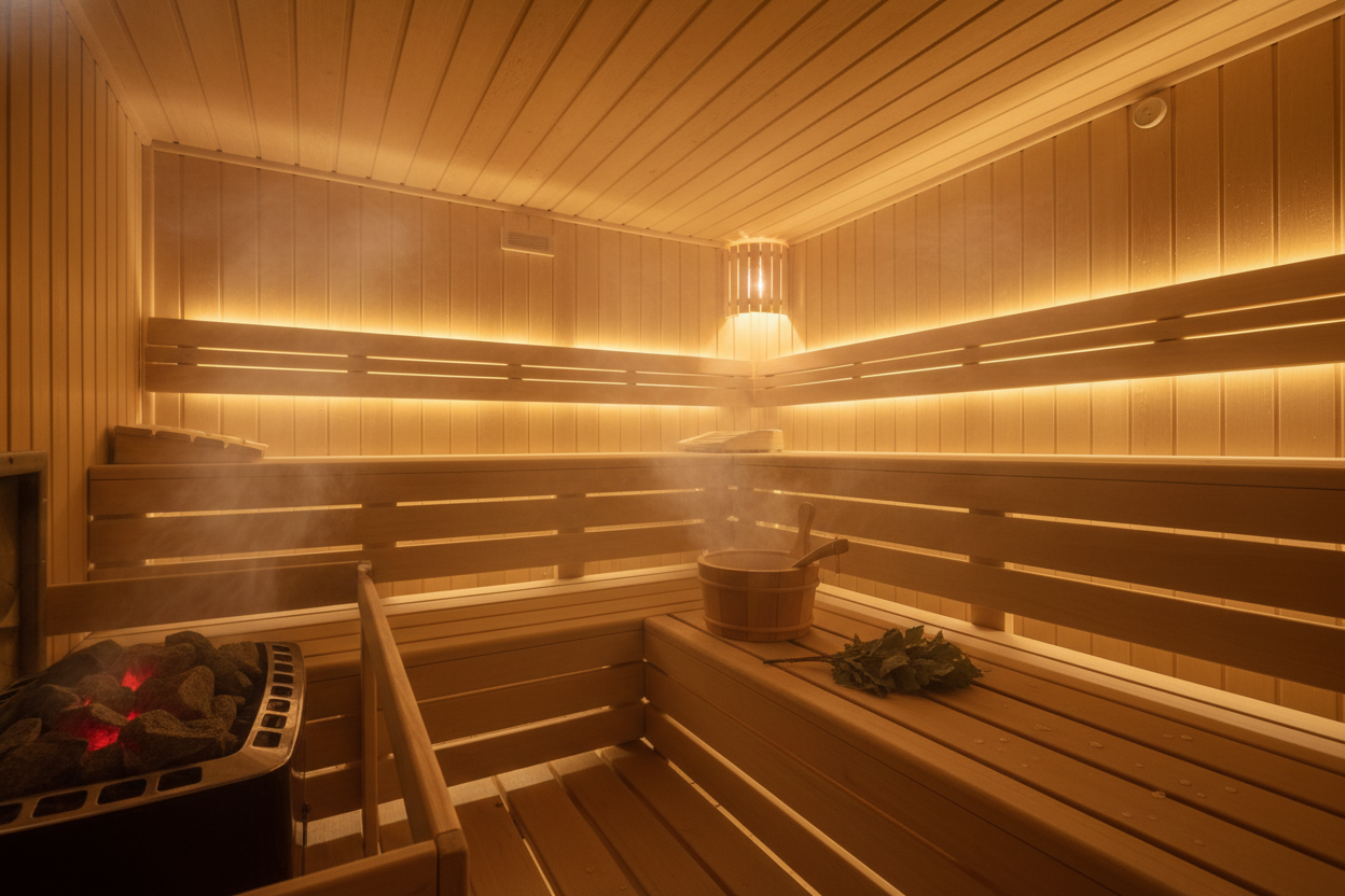 sauna relax steamy image